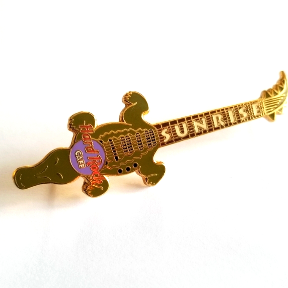 Hard Rock Sunrise Alligator Guitar Pin Pals Fl Florida Brooch Hrc